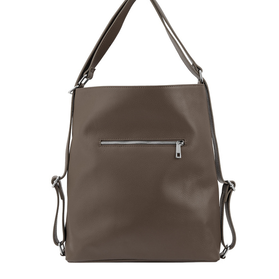 Torebka plecak z zamszem - Beżowa ciemna 