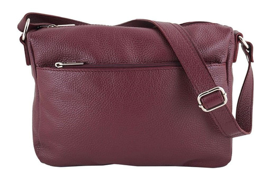 Torebka ze skóry naturalnej - listonoszka Bordowa