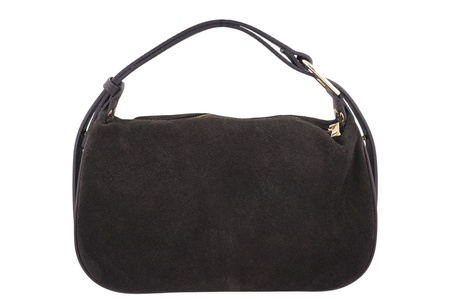 Elegancka torebka zamszowa na ramię - Brązowa ciemna 