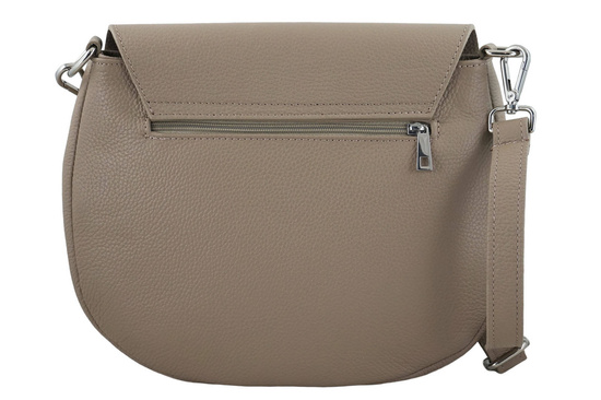 Duża torebka listonoszka ze skóry - Beżowa