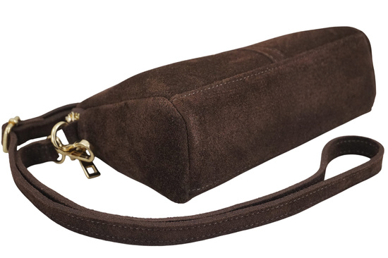 Mała torebka zamszowa wieczorowa - Brązowa 