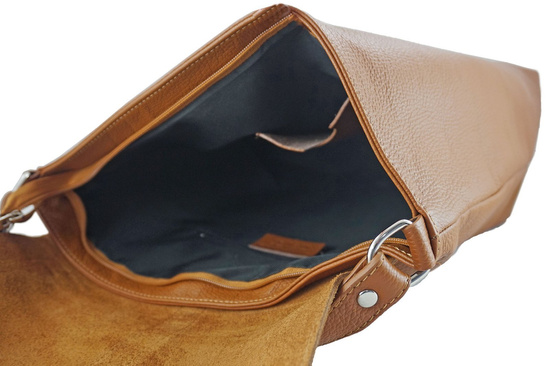 Torba skórzana shopper bag A4 -Brązowa ciemna 