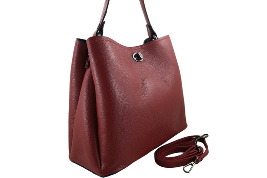 Kuferek skórzany z ozdobnym zapięciem - Czerwony