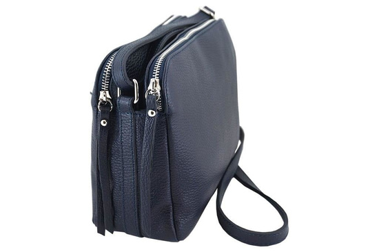 Torebka skórzana damska włoska - Bordowa