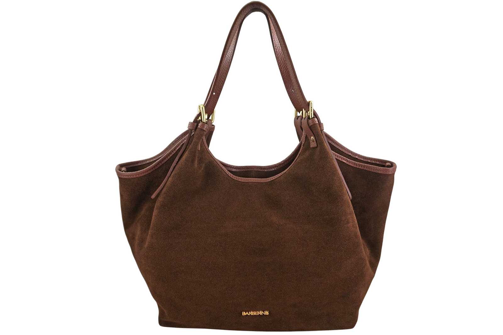 Duża torebka shopper zamszowa - Brązowa