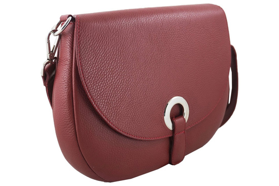 Duża torebka listonoszka ze skóry - Czerwona