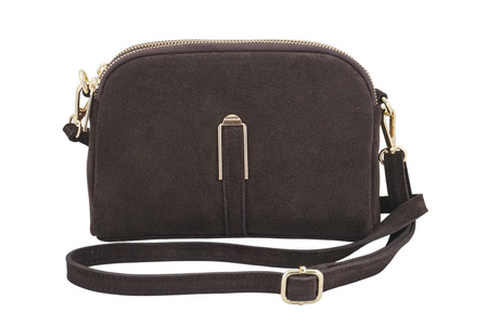 Mała torebka zamszowa wieczorowa - Brązowa ciemna 