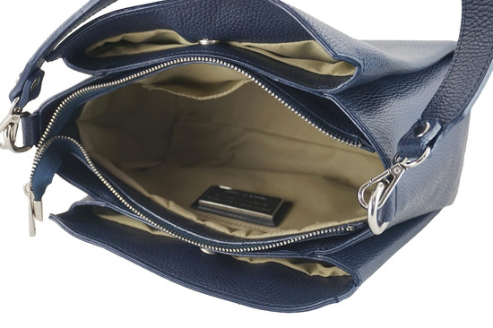 Torebka kuferek na szerokim pasku - Granatowa