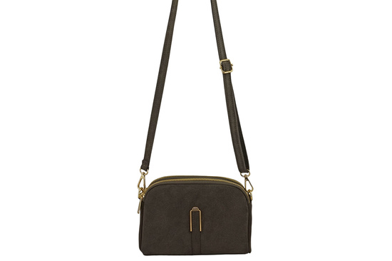 Mała torebka zamszowa wieczorowa - Beżowa ciemna 