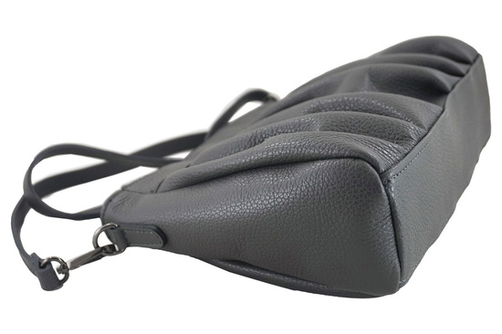 Modna marszczona torebka damska - Szara ciemna 