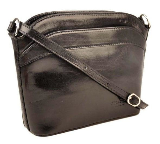 Klasyczne listonoszki damskie skórzane - Barberini's - Brązowe 