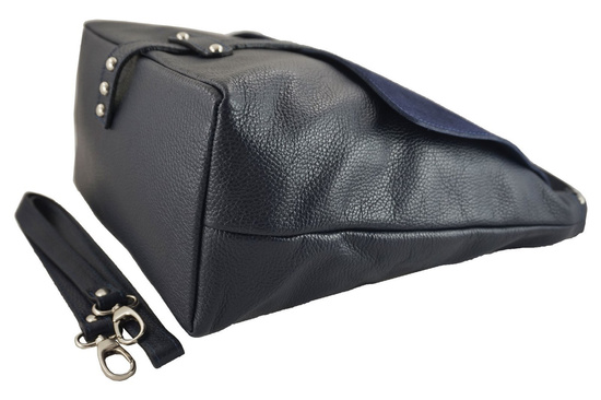 Torba skórzana shopper bag A4 -Brązowa ciemna 