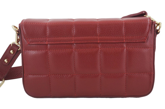 Modna torebka pikowana skórzana - Czerwona