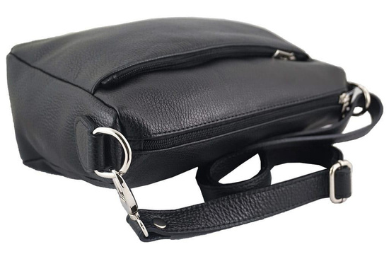 Torebka ze skóry naturalnej - listonoszka Bordowa