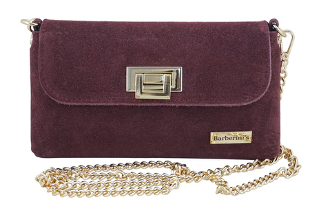Zamszowa kopertówka na łańcuszku Barberinis - Bordowa