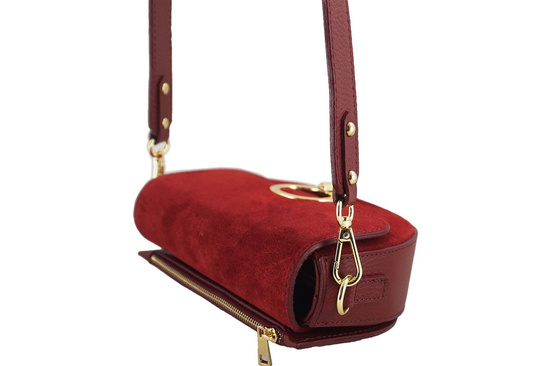 Modna torebka wizytowa skórzana - Czerwona