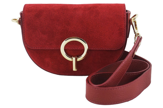 Modna torebka wizytowa skórzana - Czerwona