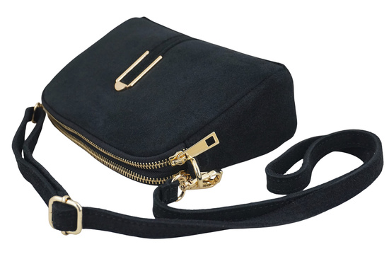 Mała torebka zamszowa wieczorowa - Czarna 