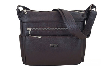 Codzienna i praktyczna torebka na ramię - Brązowa ciemna