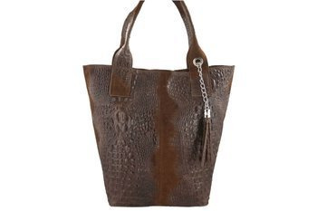 Modny worek skórzany CROCO Barberinis - Brązowy