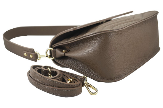 Torebka skórzana crossbody włoska - Granatowa