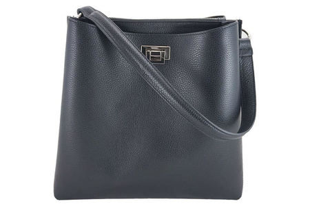 Duża torba damska skórzana na ramię jasnobrązowa