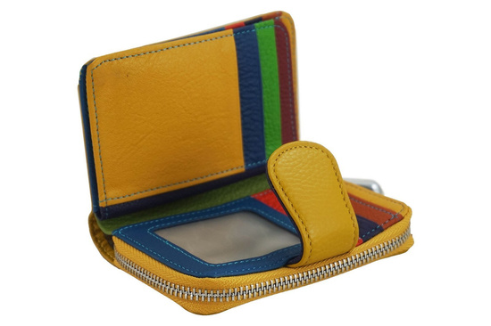 Portfel skórzany młodzieżowy - kolorowy - Zielony