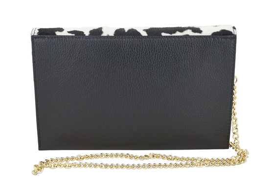 Skórzana torebka do ręki i na ramię - Czarna 