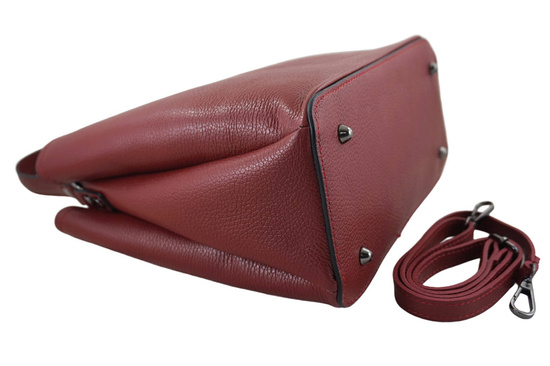 Kuferek skórzany z ozdobnym zapięciem - Czerwony