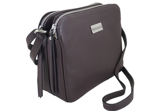 Torebka skórzana damska włoska - Brązowa ciemna