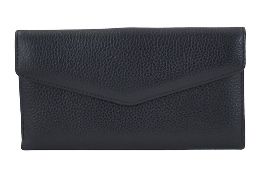 Duży portfel ze złotym zapięciem - Czarny 