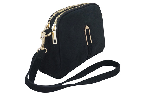 Mała torebka zamszowa wieczorowa - Czarna 