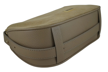 Elegancka torebka zamszowa na ramię - Beżowa 