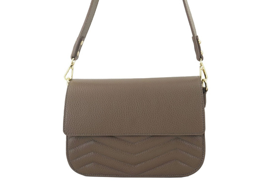 Torebka skórzana crossbody włoska - Granatowa