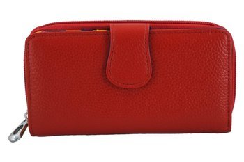 Kolorowe portfele damskie skórzane - Czerwone 