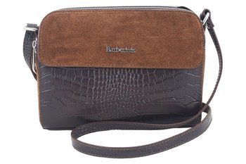 Stylowa torebka crossbody trzykomorowa - Brązowa ciemna