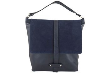 Torba skórzana Shopper bag A4 - Granatowa