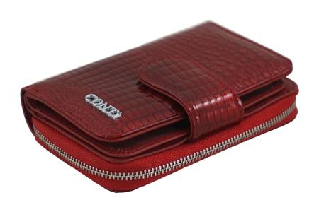 Ekskluzywne portfele damskie lakierowane - Czerwone 