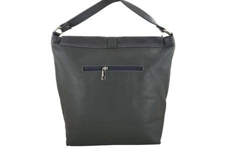 Torba skórzana Shopper bag A4 - Granatowa 