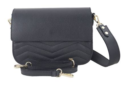 Torebka skórzana crossbody włoska - Beżowa ciemna 