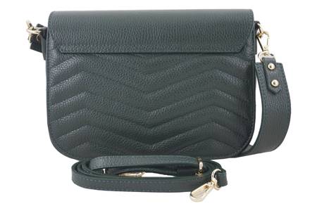 Torebka skórzana crossbody włoska - Czarna 