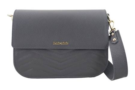 Torebka skórzana crossbody włoska - Szara ciemna 